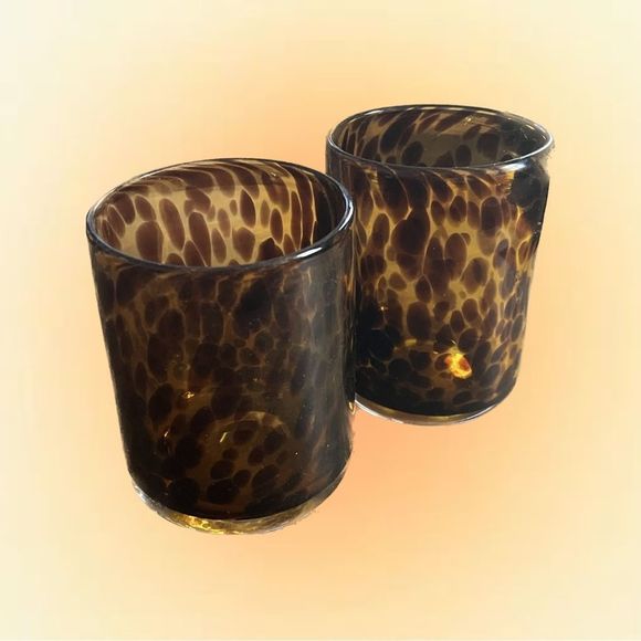 HANDBLOWN CONFETTI GLASSES SET OF TWO - Picture 1 of 2